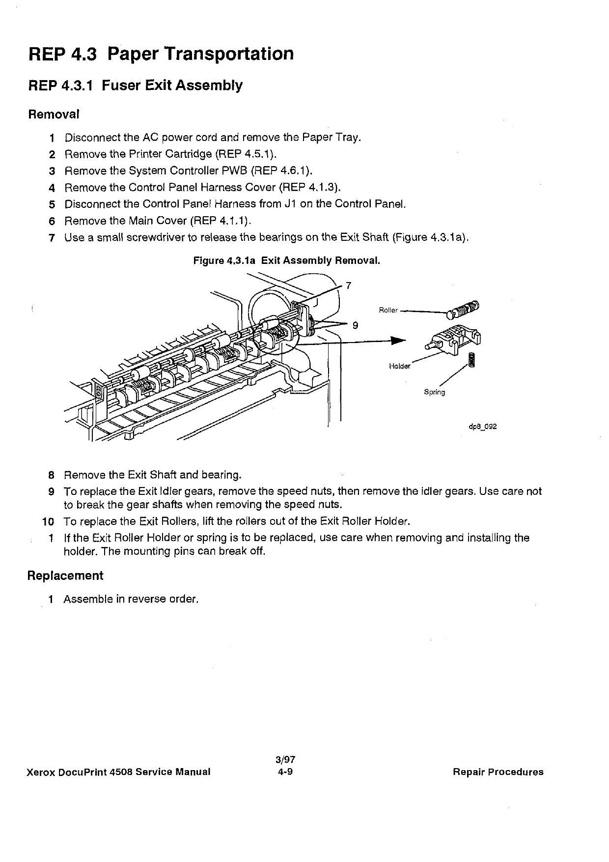 Xerox DocuPrint 4508 Parts List and Service Manual-3